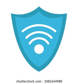 Shield with wifi symbol