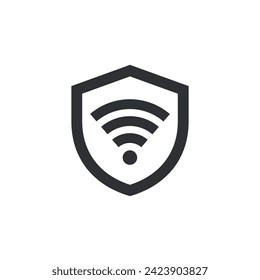 Escudo con símbolo WiFi dentro del icono