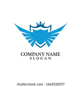 Shield, Wing and Crown for Business Logo Template Design Vector, Emblem, Design concept, Creative Symbol, Icon