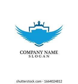 Shield, Wing and Crown for Business Logo Template Design Vector, Emblem, Design concept, Creative Symbol, Icon