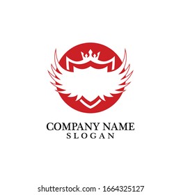 Shield, Wing and Crown for Business Logo Template Design Vector, Emblem, Design concept, Creative Symbol, Icon