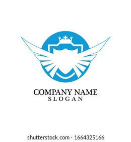 Shield, Wing and Crown for Business Logo Template Design Vector, Emblem, Design concept, Creative Symbol, Icon