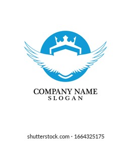 Shield, Wing and Crown for Business Logo Template Design Vector, Emblem, Design concept, Creative Symbol, Icon