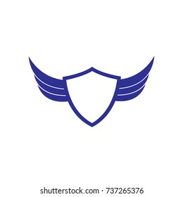shield with wing design logo template