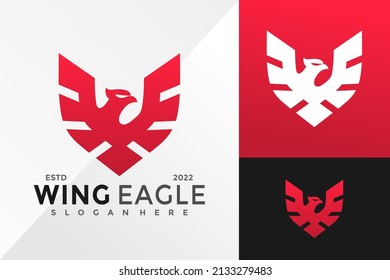 Shield Wing Eagle Logo Design Vector illustration template