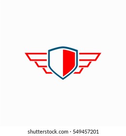 shield with wing logo design