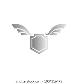 shield with wing logo design in gradient color style on white background, shield with wing icon, logo design template, symbol for company