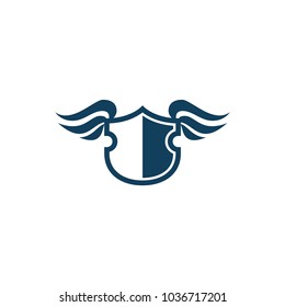 shield with wing logo design, shield with wing icon, logo design template, symbol for company