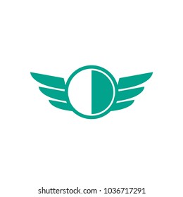 shield with wing logo design, shield with wing icon, logo design template, symbol for company