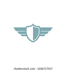 shield with wing logo design, shield with wing icon, logo design template, symbol for company