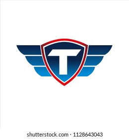 shield wing logo with number