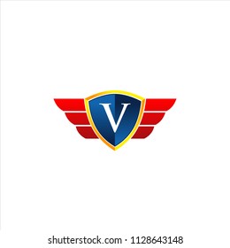 shield wing logo with number