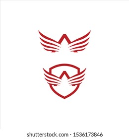 Shield with wing logo template vector illustration

