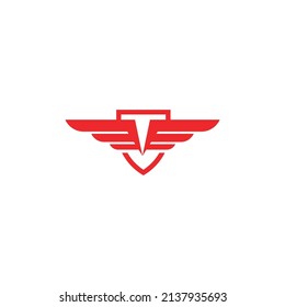 shield with wing logo vector icon illustration design 