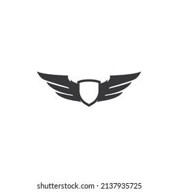 shield with wing logo vector icon illustration design 