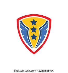 diseño vectorial del emblema de la estrella del ala del escudo