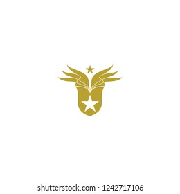 Shield with wing and star logo