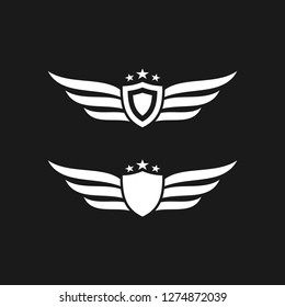 shield wing star logo modern vector icon download