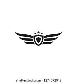 shield wing star logo modern vector icon download