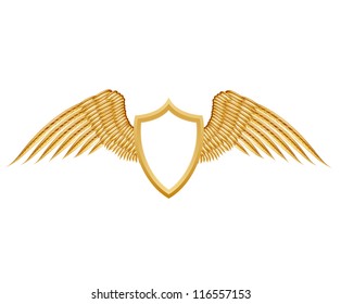 shield with wings