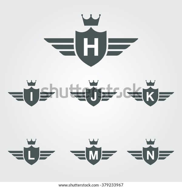 Shield Wings Crown Vector Logo Template Stock Vector (Royalty Free ...