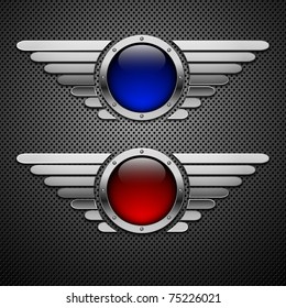 Shield with wings. Element for your design. Eps10