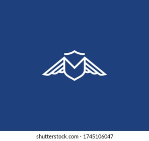 shield and wings logo design element