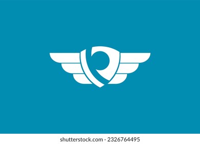 Shield wings logo design icon symbol illustration security 