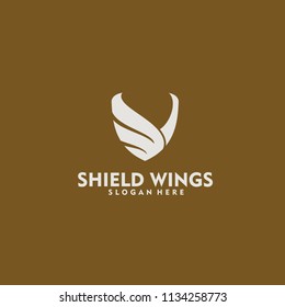 Shield Wings Logo Vector