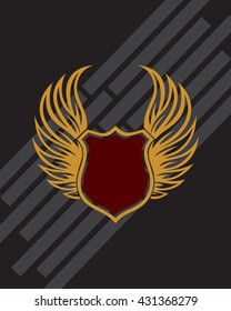Shield Wings Logo, Shield Vector