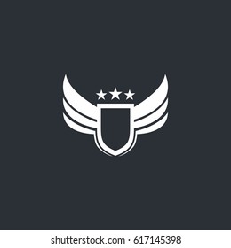 shield with wings for motorcycle club logo