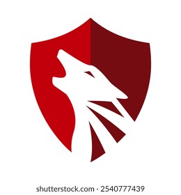 the shield of wolf head logo design secure security vector sign 
powerful concept illustration