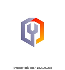 Schutzschild und Schlüssel für Design-Logo