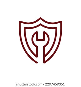 Shield wrench mechanic tool line modern logo
