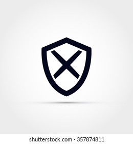 Shield with x sign