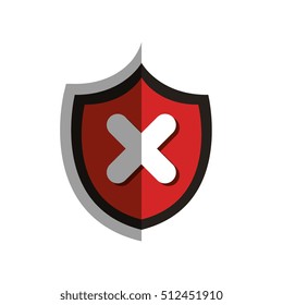 shield with x symbol