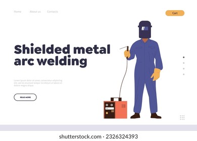 Plantilla del sitio web de diseño de página de inicio de servicio online para soldadura de arco de metal blindado