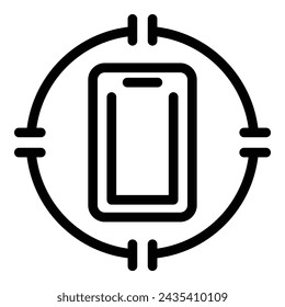 Shielded mobile glass icon outline vector. Anti shatter screen cover. Fortified smartphone protection