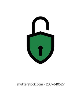 shield-padlock on white background vector icon template- editable