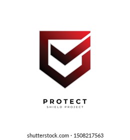 Shield-Protection modern logo design vector