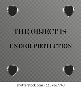 Shield.protective symbol. Object protection icons.
