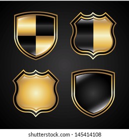 shields design over black background vector illustration 