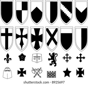 Shields Emblems Create Your Own Logo Stock Vector (Royalty Free ...