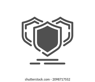Shields icon. Privacy secure sign. Safe defense symbol. Classic flat style. Quality design element. Simple shields icon. Vector
