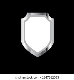 Ilustración de iconos de escudos. Vector de seguridad. Signo de protección. Símbolo de protección con fondo negro - Plantilla de logotipo.