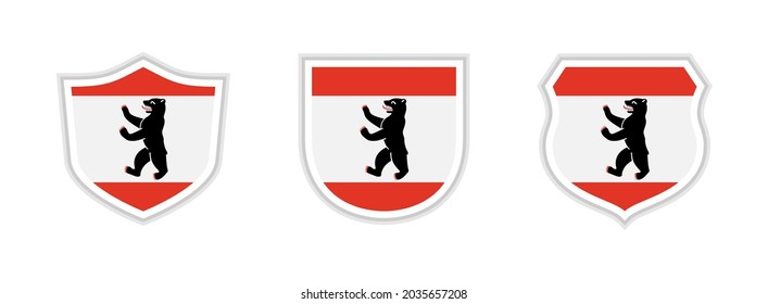 shields icon set with berlin flag isolated on white background. vector illustration
