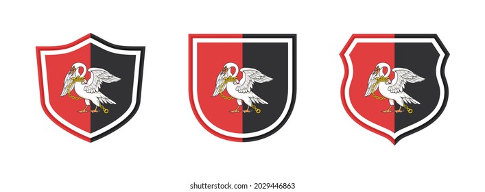 shields icon set with buckinghamshire flag isolated on white background. vector illustration
