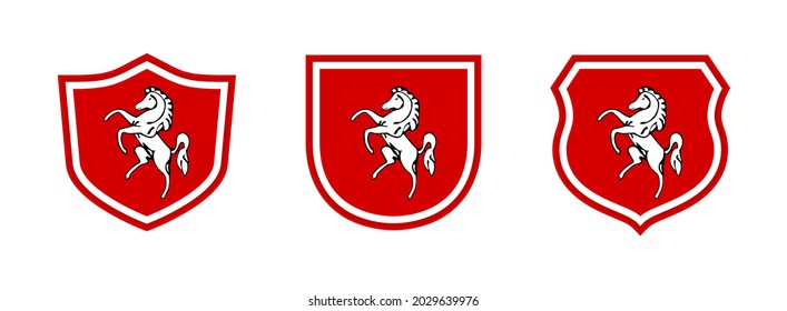 shields icon set with kent flag isolated on white background. vector illustration
