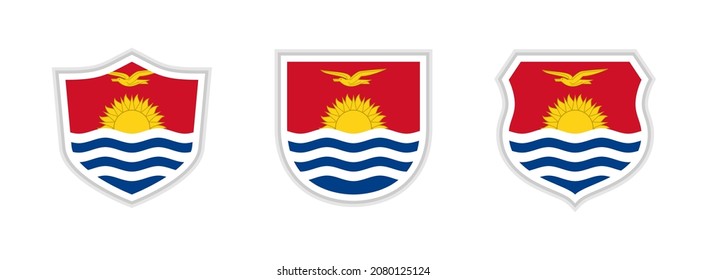 shields icon set with kiribati flag isolated on white background. vector illustration
