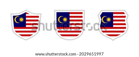 shields icon set with malaysia flag isolated on white background. vector illustration
